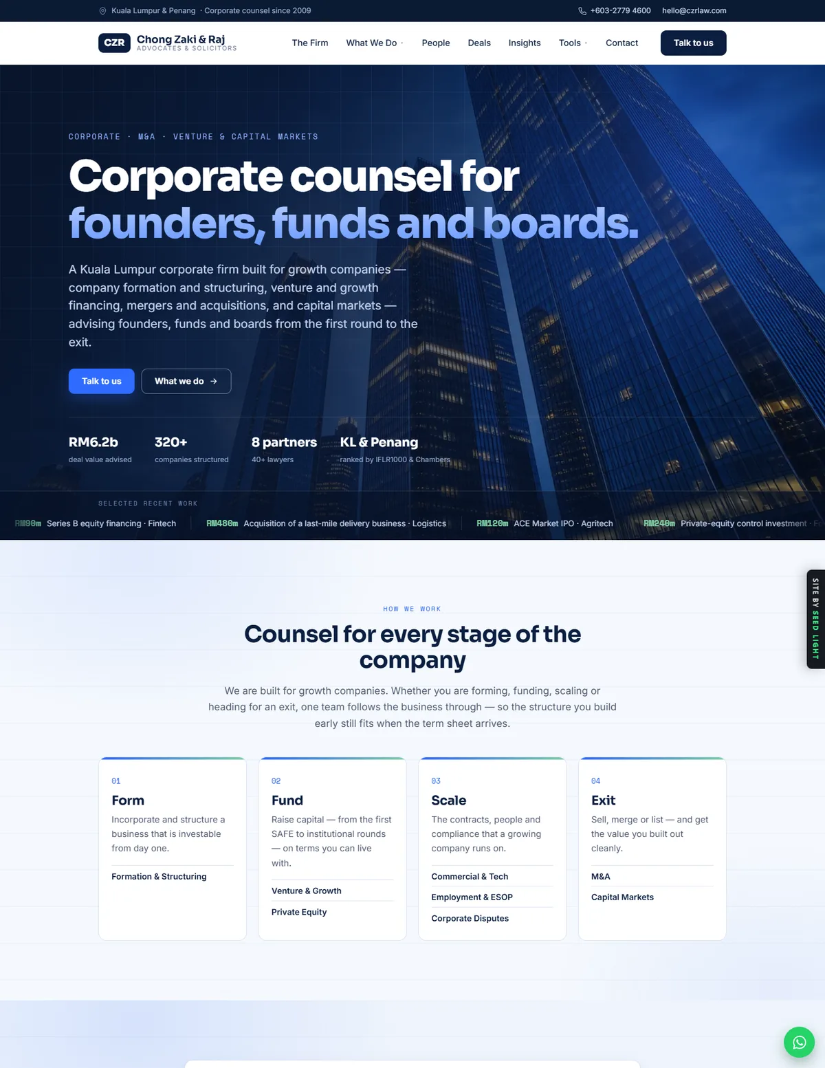 Chong Zaki & Raj demo website homepage