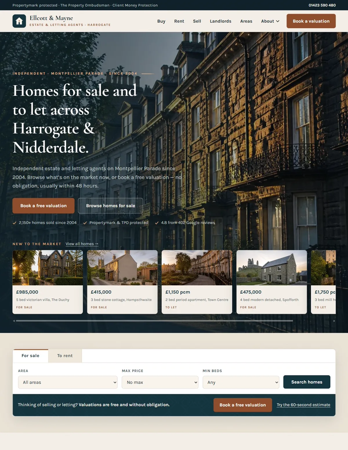 Ellcott & Mayne demo website homepage