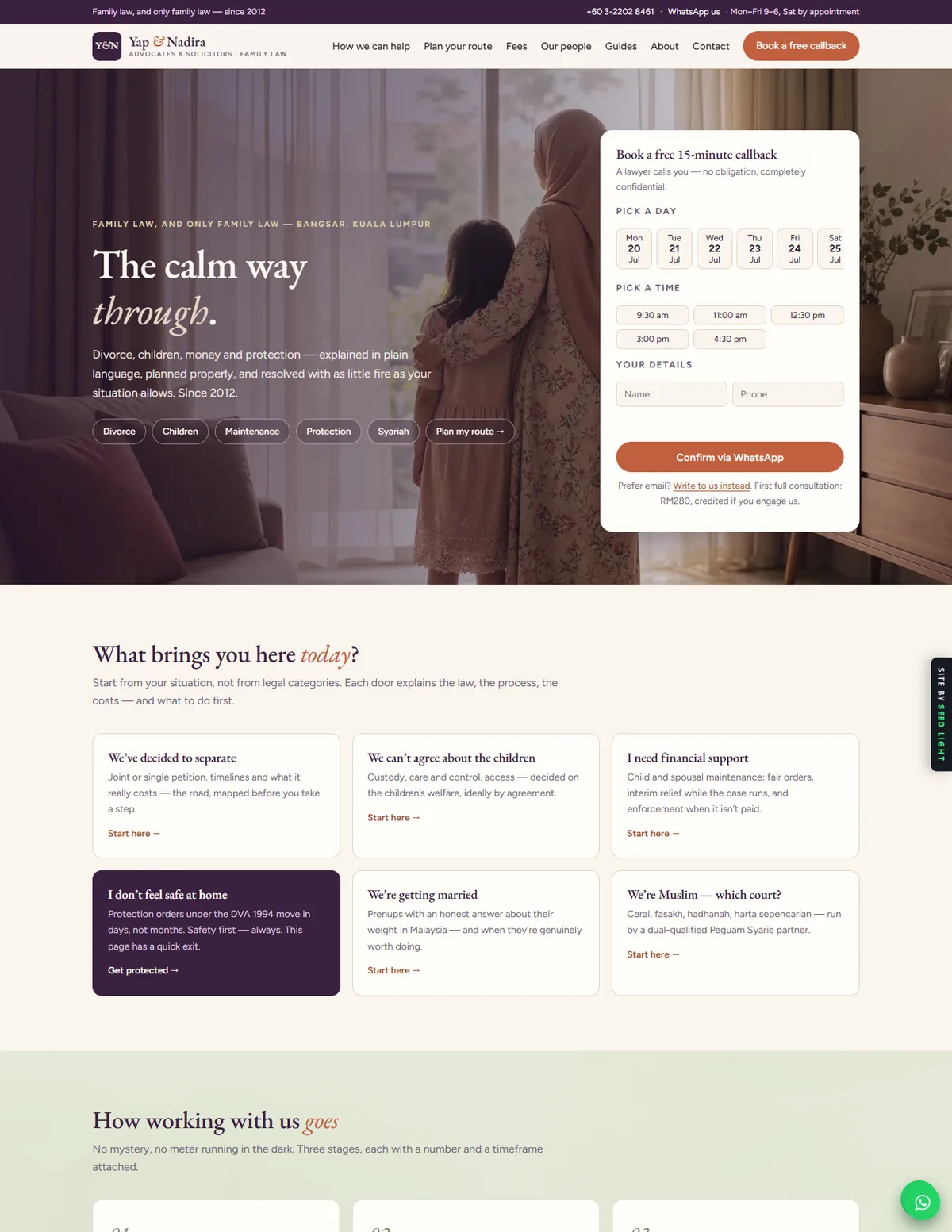 Yap & Nadira demo website homepage