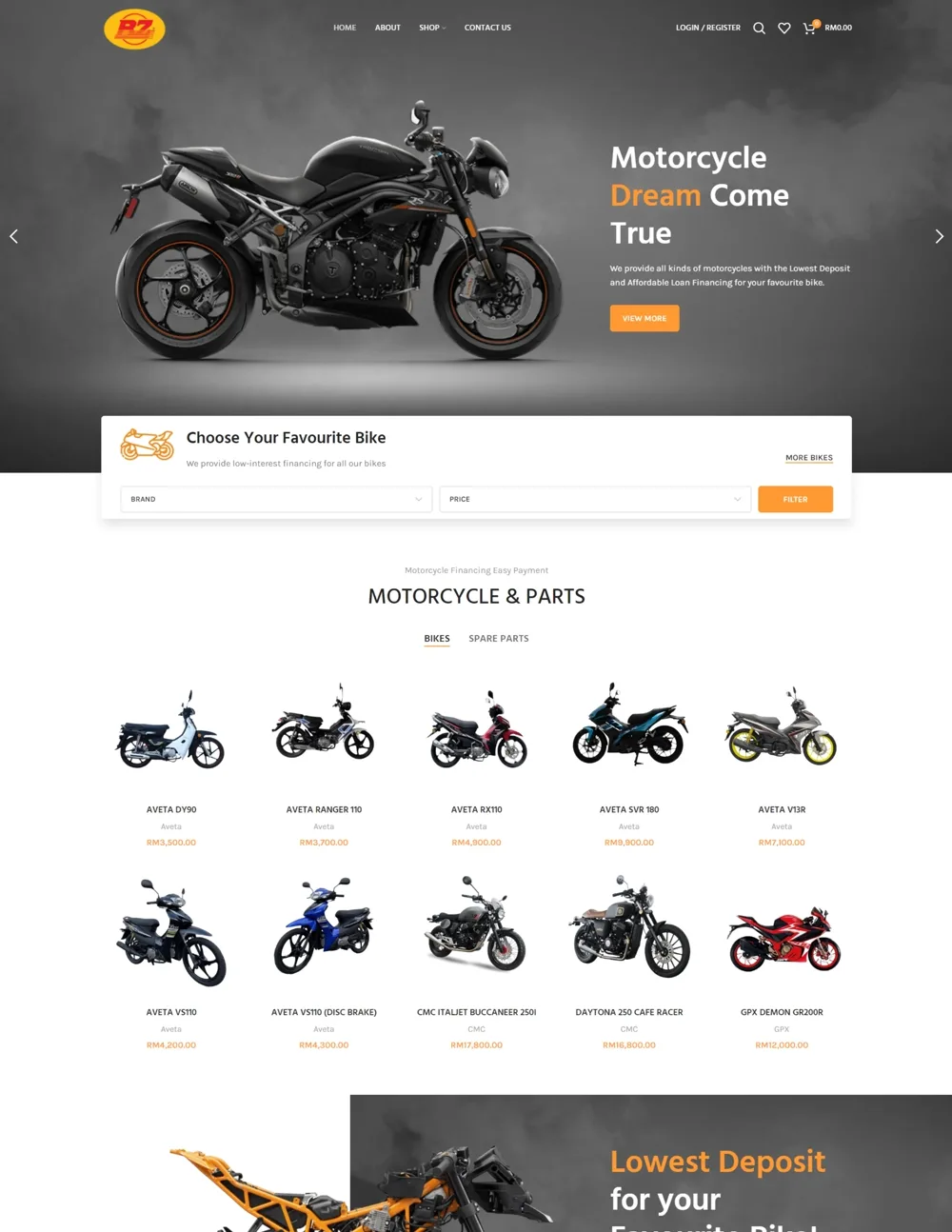 Ban Zen Motors website homepage design, E-Commerce Stores