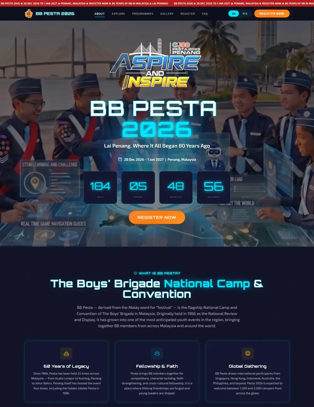 BBPesta 2026 website homepage design, Landing Pages