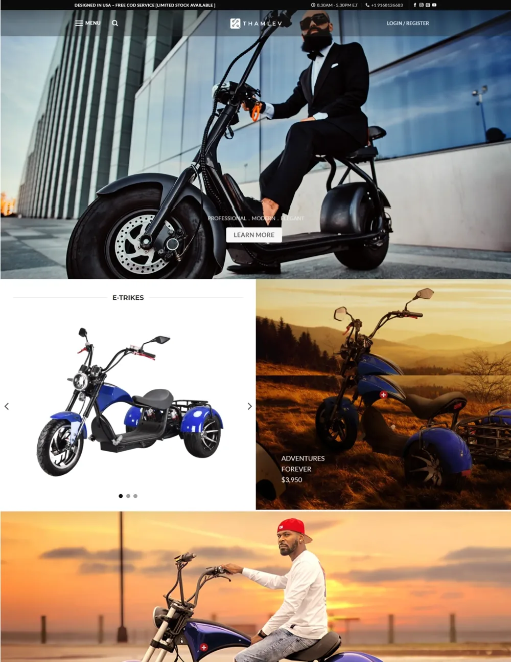 Thamlev website homepage design, E-Commerce Stores